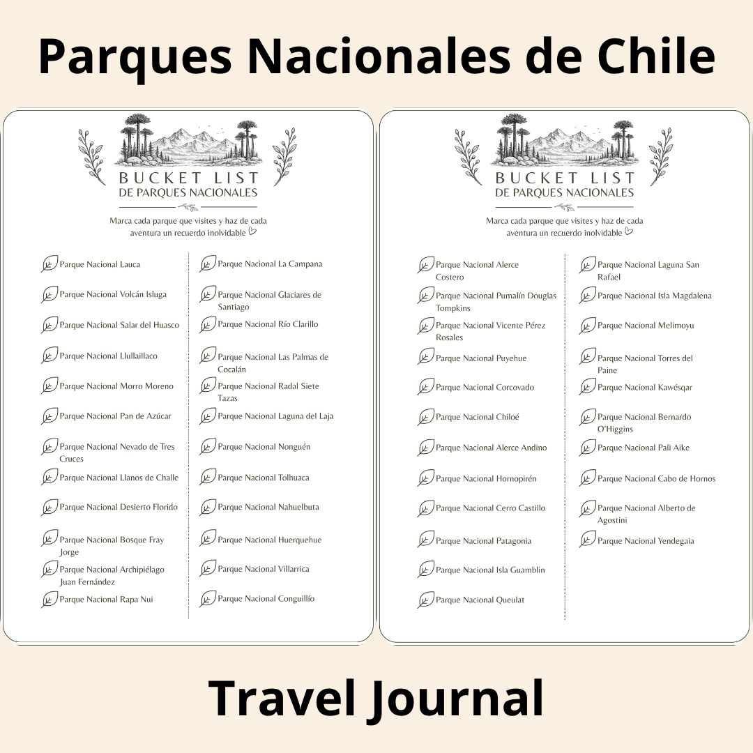 Parques Nacionales de Chile Travel Journal - Bitácora para Registrar tus Aventuras - Imagen 3