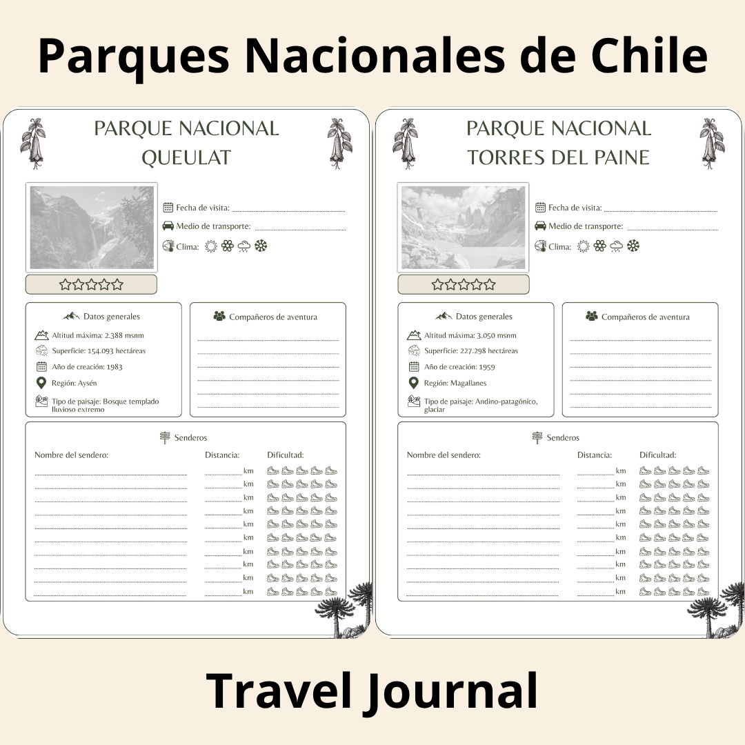 Parques Nacionales de Chile Travel Journal - Bitácora para Registrar tus Aventuras - Imagen 7