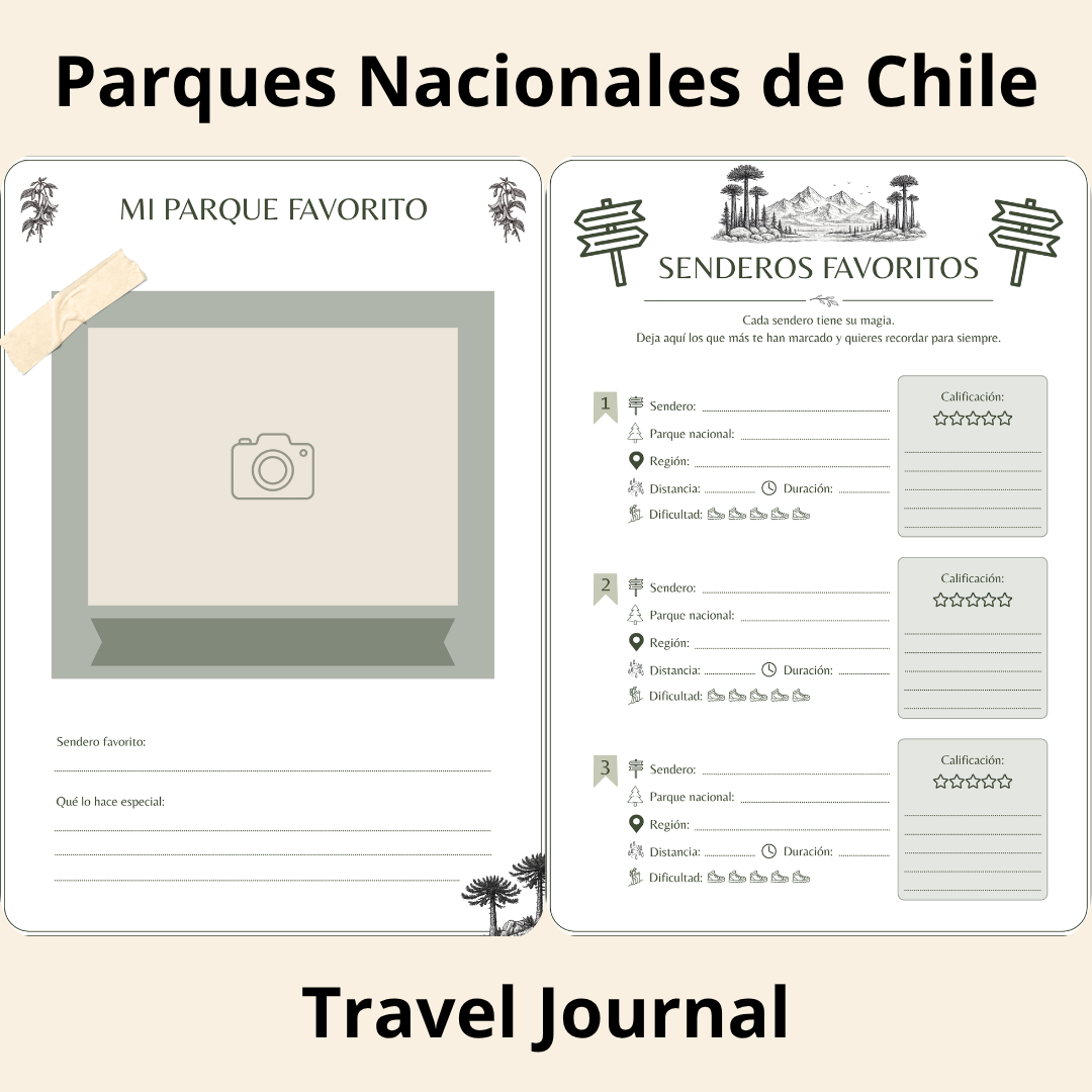 Parques Nacionales de Chile Travel Journal - Bitácora para Registrar tus Aventuras - Imagen 8